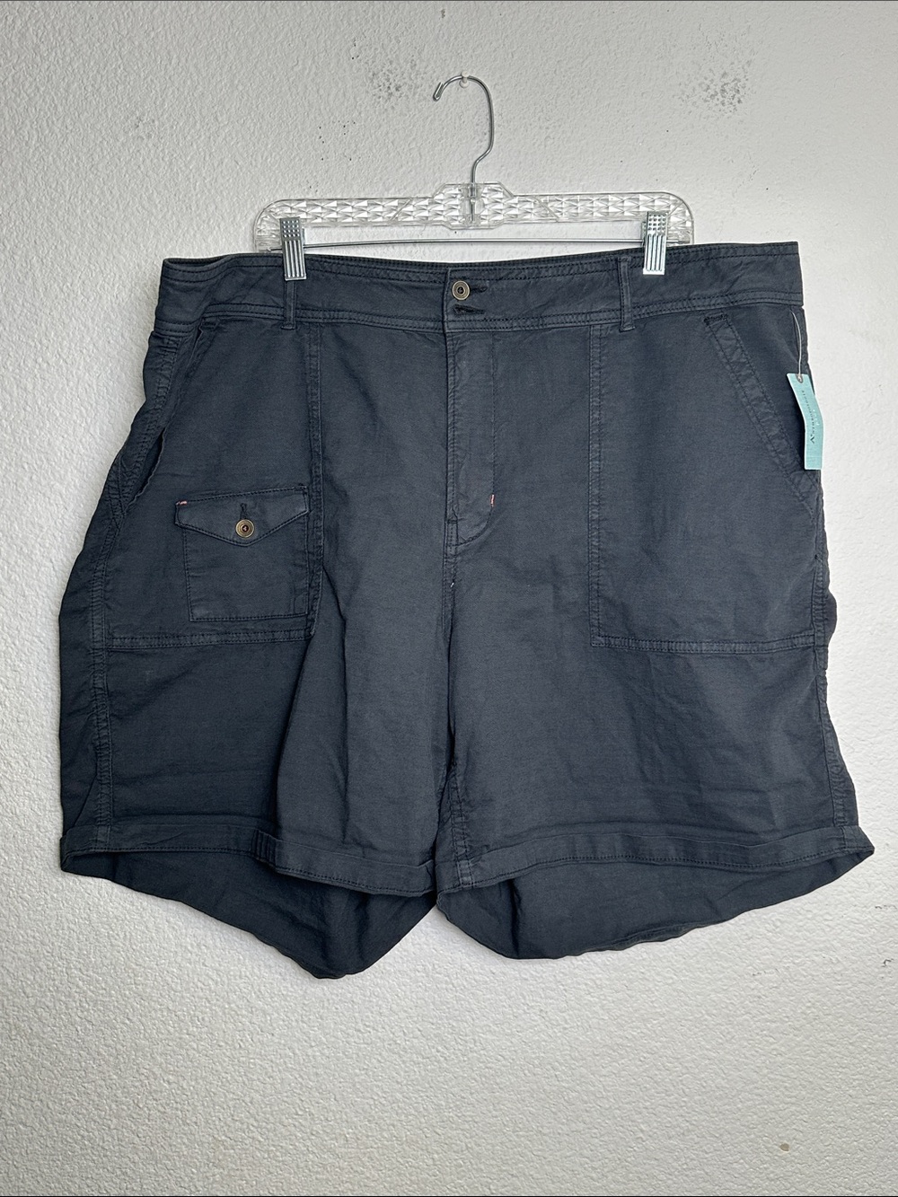 NEW Anthropologie The Wanderer Utility Shorts Charcoal Grey Plus Size 22W
